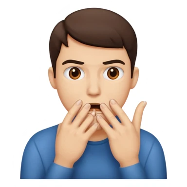 nervously bitting finger nails sticker