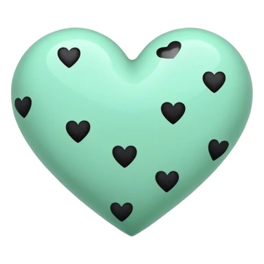 Simple mint green heart with black specks sticker