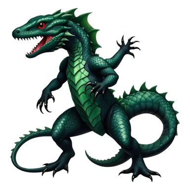 a dark gothic edgy reptilian salandit-vernid-fionbri-creature with splash patterns full body sticker