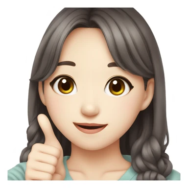 Cute Korean girl giving thumbs up kpop idol sticker