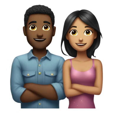 Guy and girl bestie with sparkles sticker