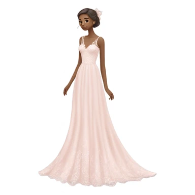 pastel pink wedding dress sticker
