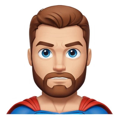 Superman Blue Eyes Redish Brownish Beard Muscle sticker