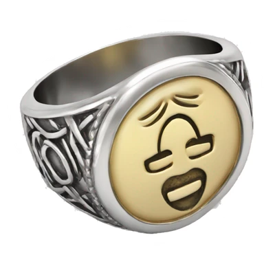 hig detailled HD 4K Silver signet ring sticker