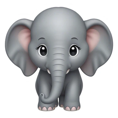 Cinematic Noble Baby Elephant Portrait Emoji, Poised and regal, with a tiny, endearing build and a soft, smooth gray hide, delicate floppy ears and a small, curious trunk, deep-set soulful eyes, Simplified yet sharp and sophisticated features, highly detailed, glowing with a gentle, dignified glow, high shine, intelligent and adorable, stylized with an air of miniature majesty, focused and attentive, soft glowing outline, capturing the essence of a watchful and confident little elephant, so majestic it feels as though it could toddle out of the screen with effortless authority! sticker
