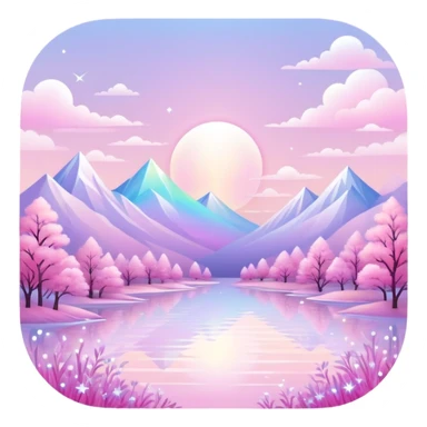  White-pink-Iridescent-aesthetic-scenery-Decoration sticker