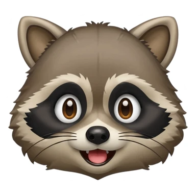 Create emojis from a picture with a raccoon's face. Different emotions, with the addition of paws sticker