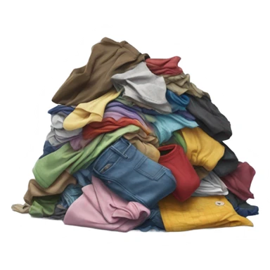 hand tossing clothes into pile sticker