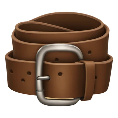 Traditional brown leather belt with buckle sticker