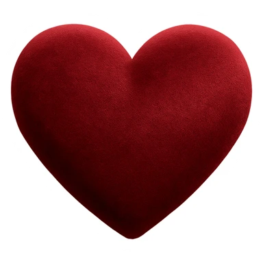 heart icon with a soft velvet texture, digital illustration sticker