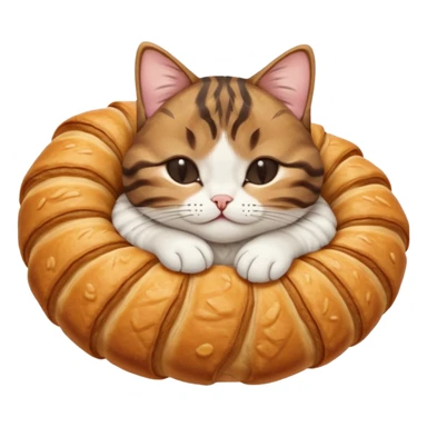 dark brown tabby and white cat in crossaint position upside down with eyes closed sticker