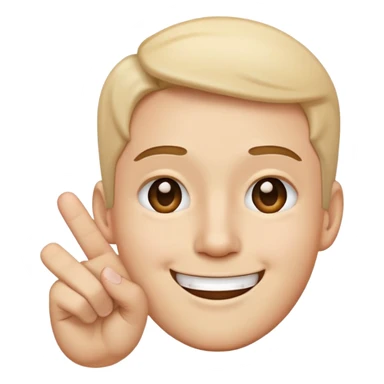 A Sigma Face ￼ emoji with show fingers on the cheek sticker