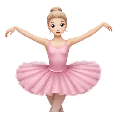 A graceful ballerina in a pink tutu, spinning lightly with arms curved elegantly.
 sticker