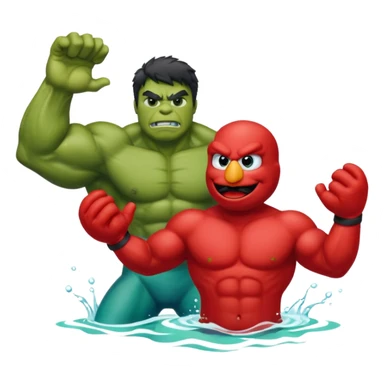 Part Elmo part hulk part dolphin sticker
