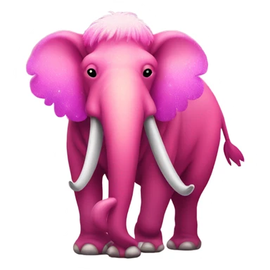 Pink ombre full body mammoth with glitter sticker