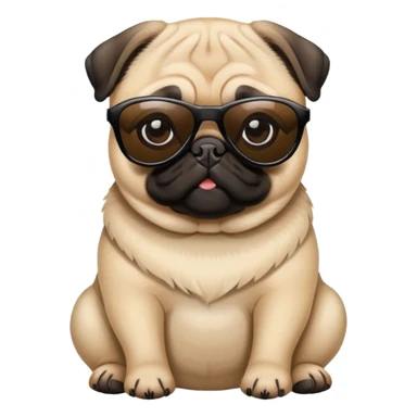 Pug with sunglasses sticker