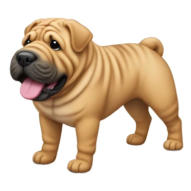 sharpei with toy sticker