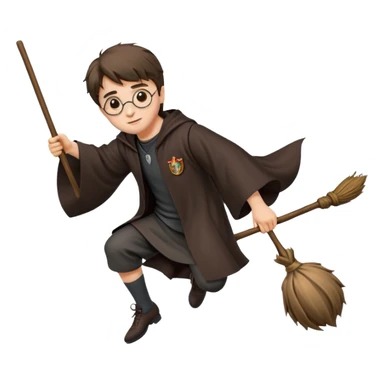 Harry potter flying on a broomstick sticker