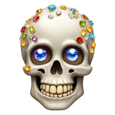 skull with a brain in it and gems as eyes  sticker