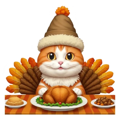 Thanksgiving turkey cat sticker