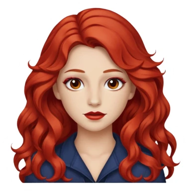 Chappell Roan (b.1998) with red long wavy hair, makeup sticker