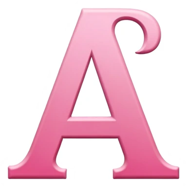 Pink, romantic, refined letter of the alphabet sticker