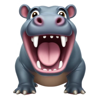 pygmy hippo shouting sticker