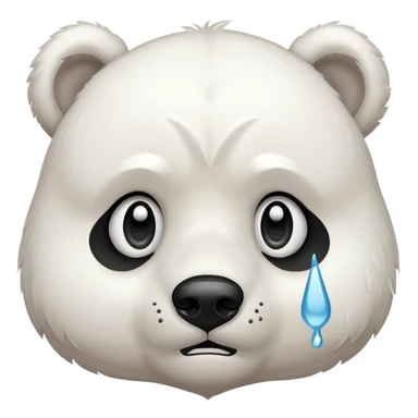 white bear shedding a tear sticker