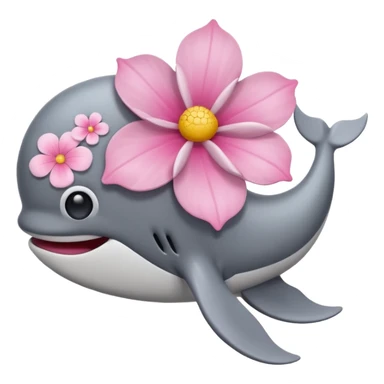 Ballena con una flor en la cabeza  sticker