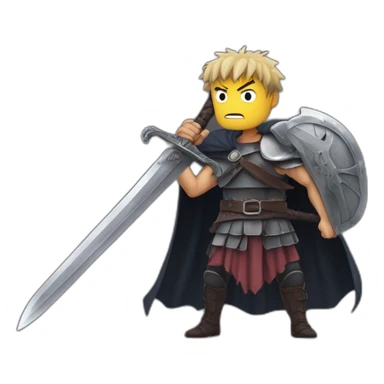 angry berserk guts carrying one huge sword without guard sticker