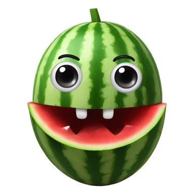 Watermelon with nose eyes and hands sticker
