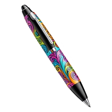 3D, psychedelic colored hippie style pen. Pen only  sticker