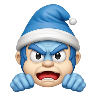 angry smurf  sticker