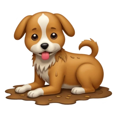 the dog is vomiting on the floor sticker