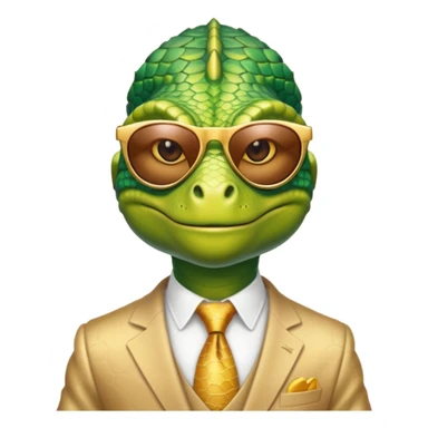 rich capitalist lizard king gold sunglasses sticker