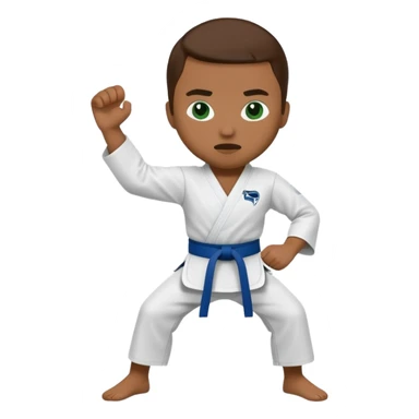 Karate Emoji with Seattle Seahawks Colors sticker