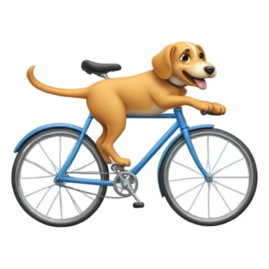 Dog riding a bike sticker