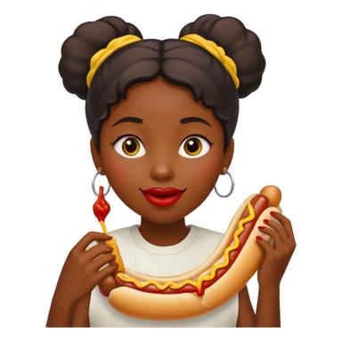 hotdog eating black girl sticker