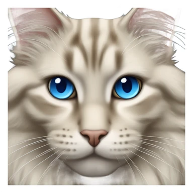 cream & grey colored maine coon cat with blue eyes sticker
