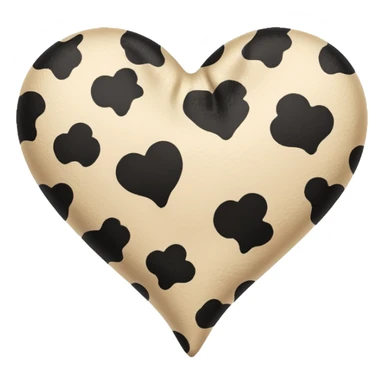 Beige Cow print heart  sticker