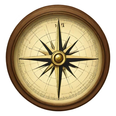 17th century Compass and Map sticker