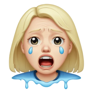 make a super sad face that its crying so hard that his mouth is super wide sticker