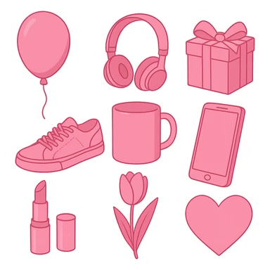 pink objects, no background sticker