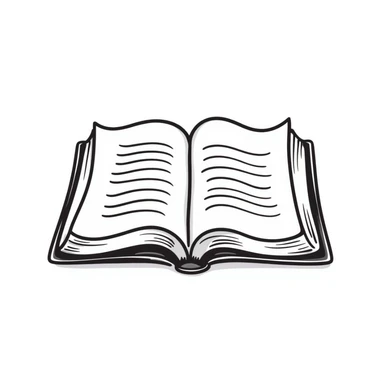 open bible with visible text lines, hand drawn doodle style sticker