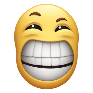 Smiling emoji choking with hands around its neck sticker