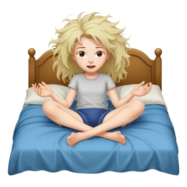 girl is lying down in bed and opening her legs wide sticker