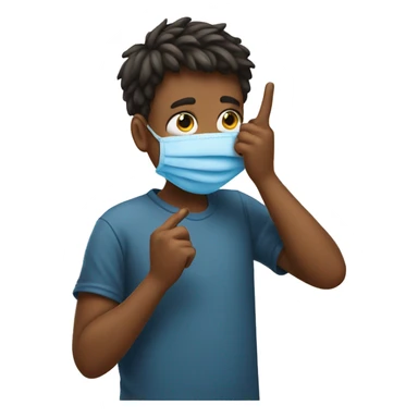 boy emoji wiping his nose with one hand pointer finger sticker