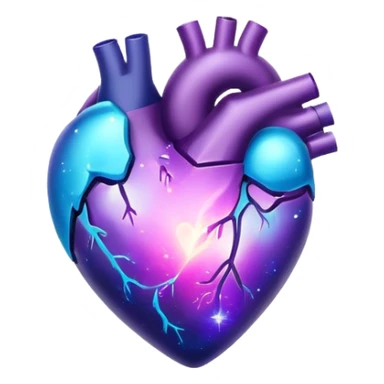 Galaxy heart that is blue and purple  sticker
