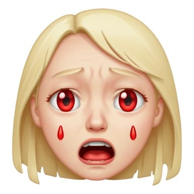 realistic loudly crying face sticker