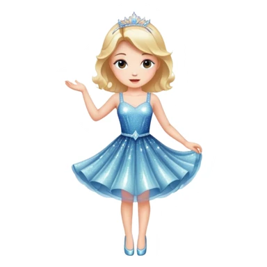 Девушка красивая в сверкающем платье выступает на сцене sticker